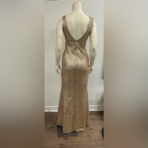 ARK ampCO GOLD SEQUIN GOWN IN SIZE SMALL - Picture 5 of 7
